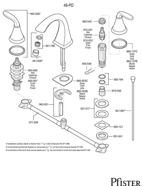 pfister bathroom faucets parts|pfister replacement parts catalog.